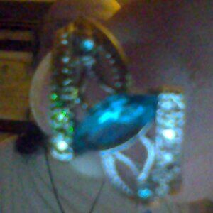 size 5 silver plated aqua marine ring